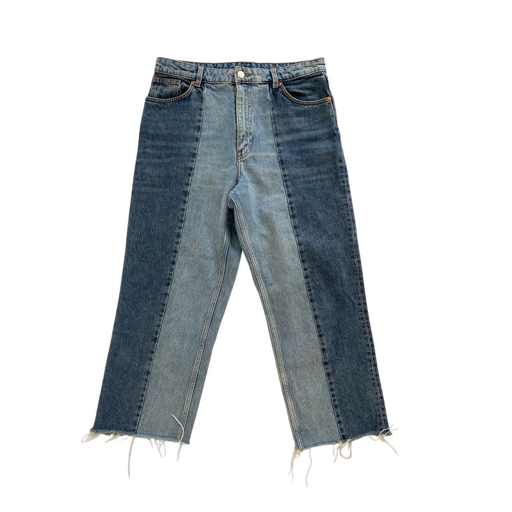Monki Two-Toned Denim Blue Jeans Women's Size 30